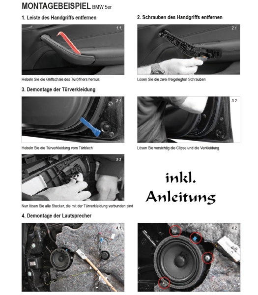 Musway 420 Watt 3-Wege-Set Subwoofer Lautsprecher BMW E- und F-Modelle CSB-4.2C + CSB8W